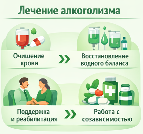 лечение алкоголизма в Меленках этапы